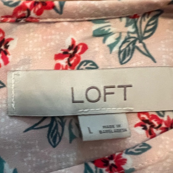 Ann Taylor Loft Pink Ruffle Sleeve Blouse - Picture 3 of 5